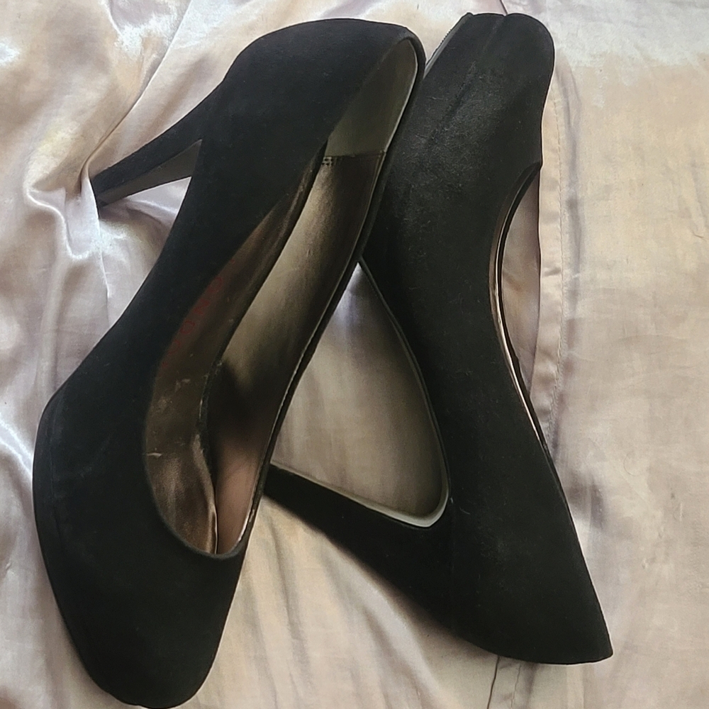 Sacha Of London Black Suede Heels